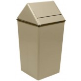 WITT Waste Watchers Standard Swing Top Trash Receptacle - 36 gallon, Almond